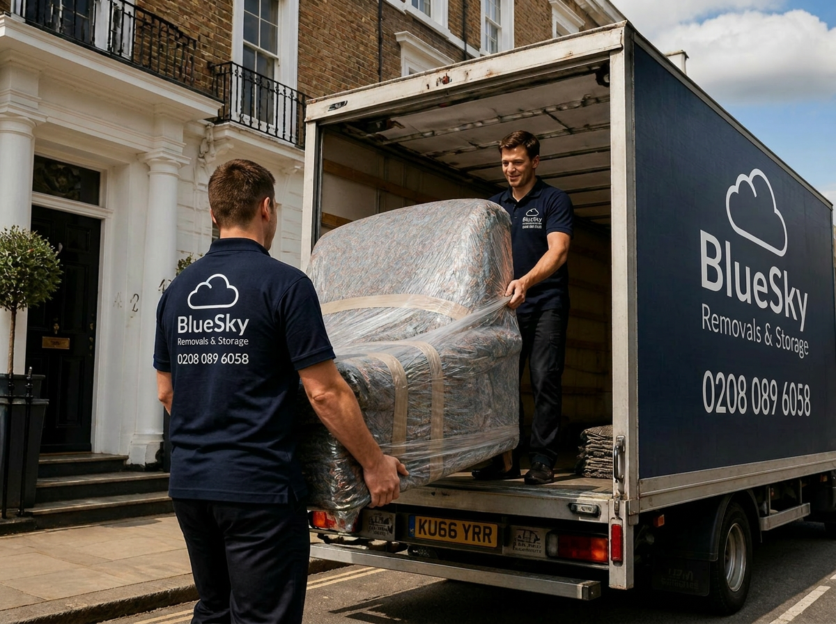 Blue Sky Removals uniformed crew packing a home in Hammersmith
